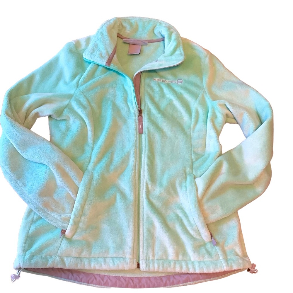 Free Country, Live In It! Women's Size M Zip Up Jacket. EUC Teddy Bear Soft